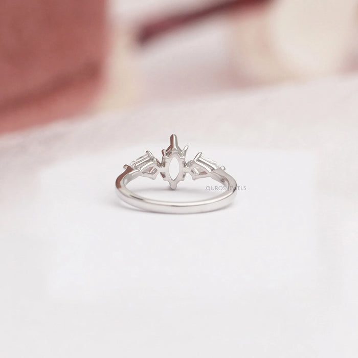 Step Cut Shield Lab Cretaed Diamond Pair