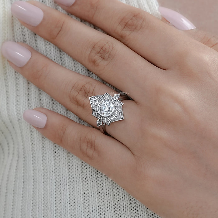 Old European Round Cut Bezel Set Vintage Engagement Ring