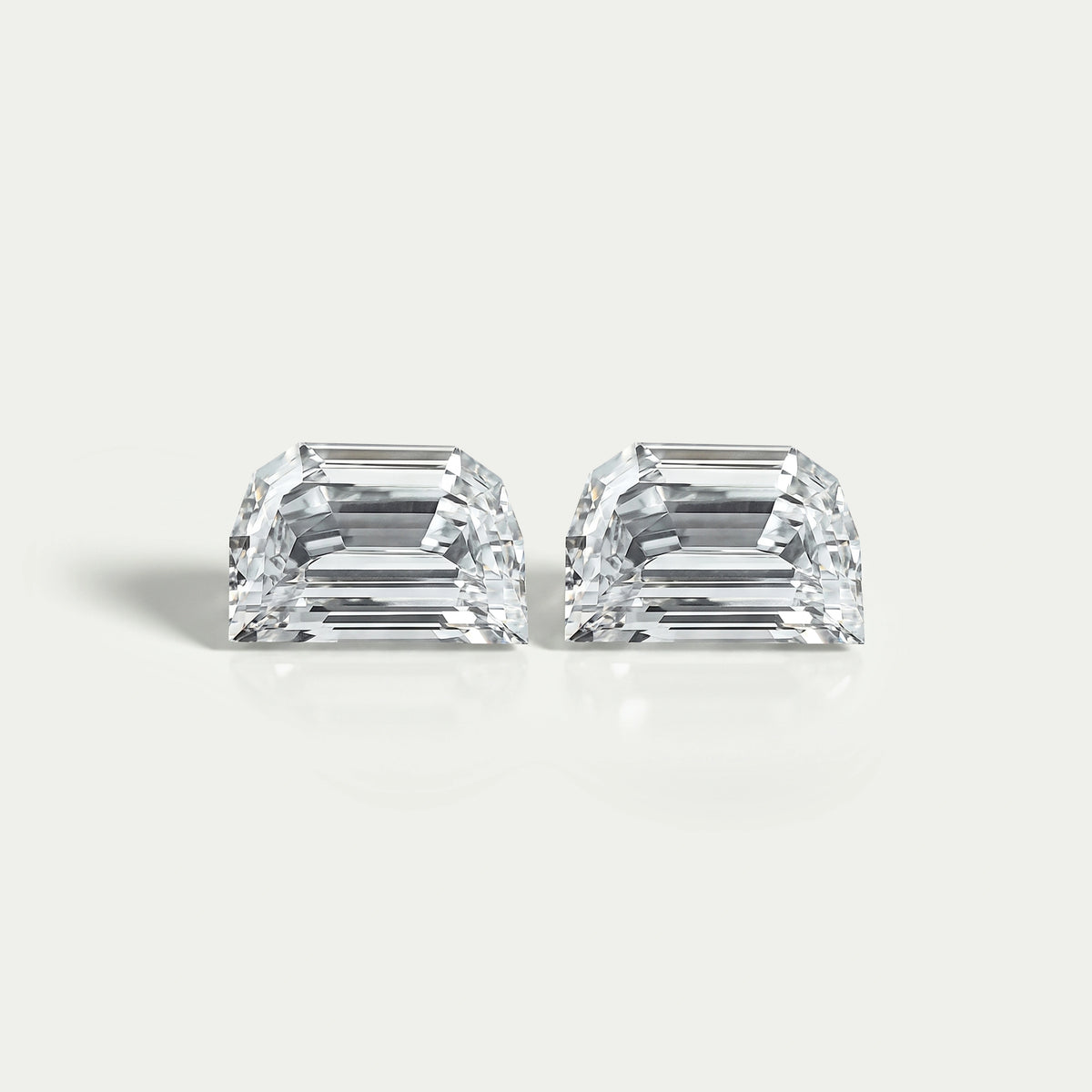 Step Cut Half Moon Diamond Matching Pair