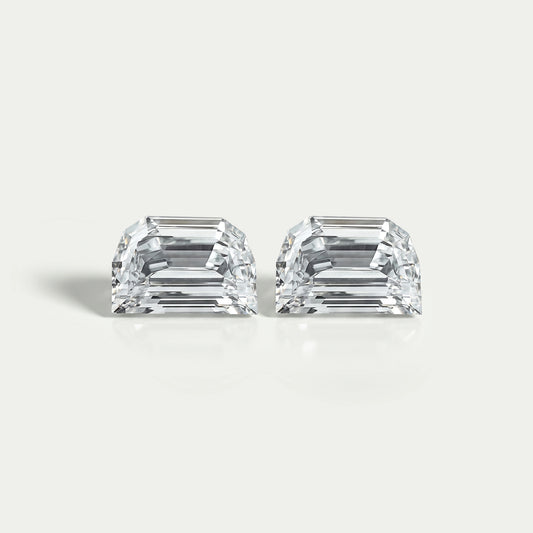 Step Cut Half Moon Diamond Pairs - Lab Grown