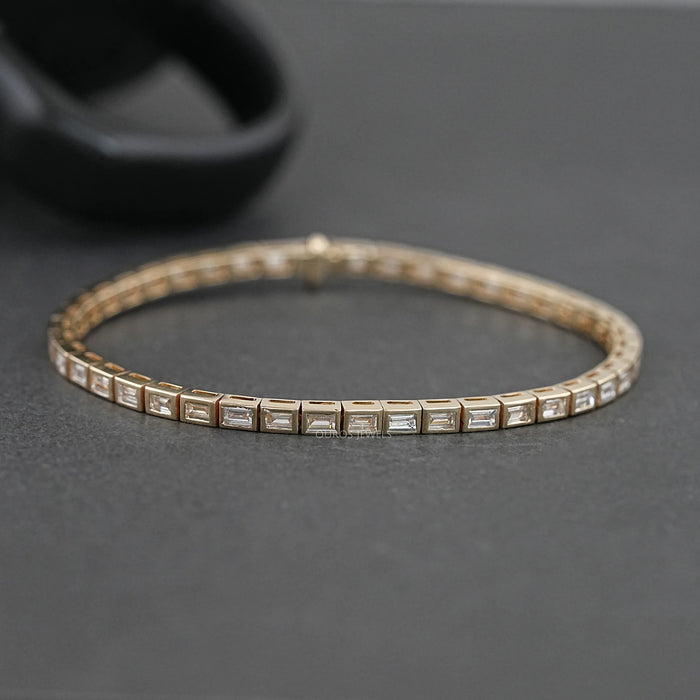 Straight Baguette Cut Channel Set Tennis Bracelet