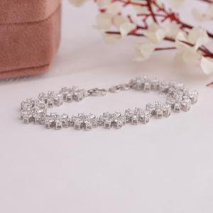 Floral Style Pear Cut Lab Grown Diamond Bracelet