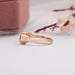 heart gemstone open cuff ring rose gold