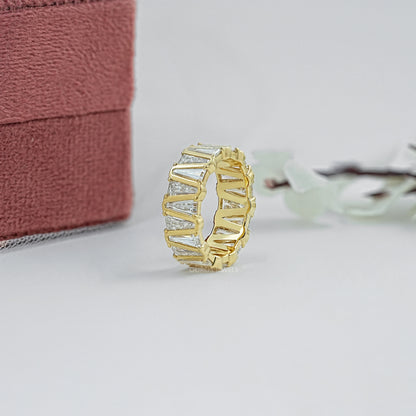 Tappered Baguette Diamond Zic Zac Bezel Set Eternity Band