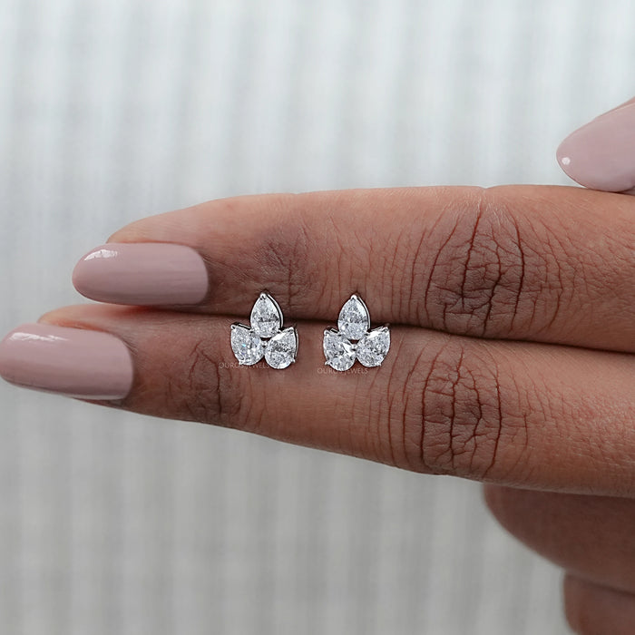 Three Pear Lab Grown Diamond Mini Studs