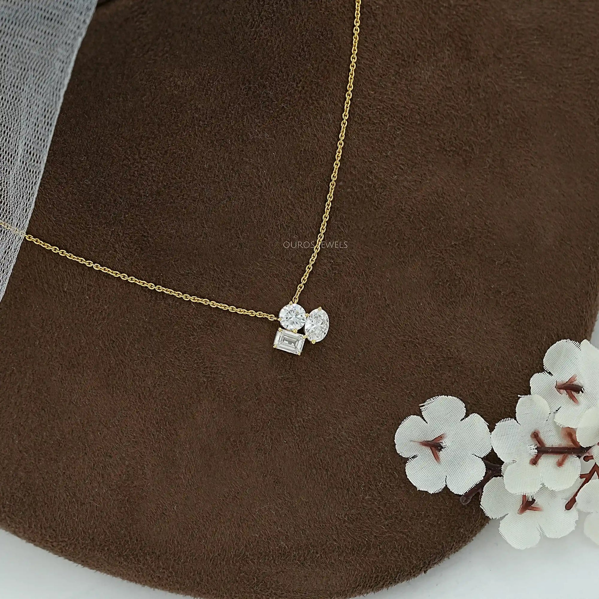 Trio Lab Grown Diamond Pendant Necklaces