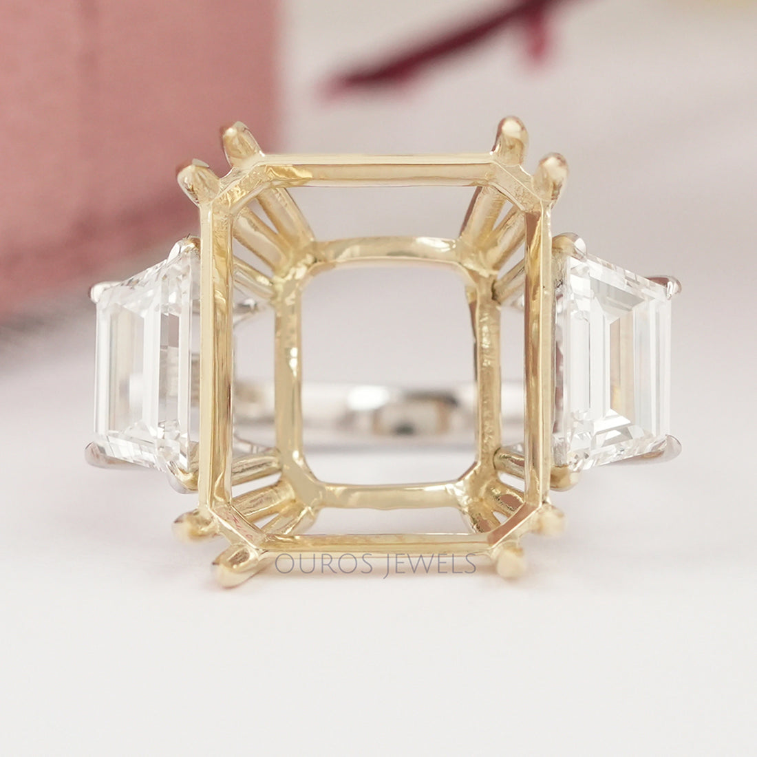Semi Mount Three Stone Ring Settings Rings