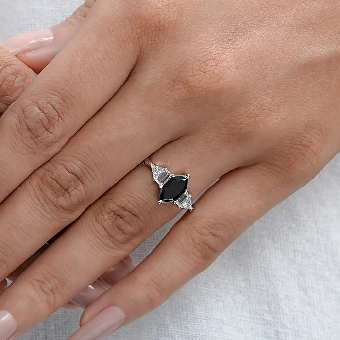 Dutch Marquise Cut Black Diamond Anniversary Ring