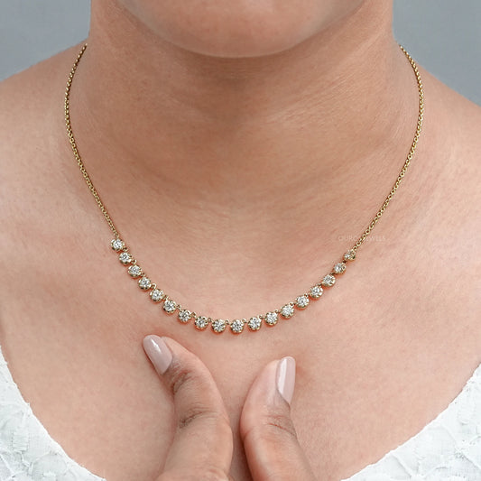 Old European Round Lab Grown Diamond Necklace Necklaces