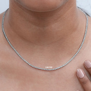 Stunning Round Cut Lab Diamond Tennis Necklace