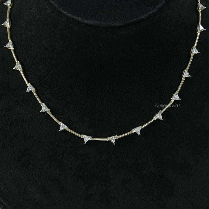 Triangle Cut Bar Chain Necklace