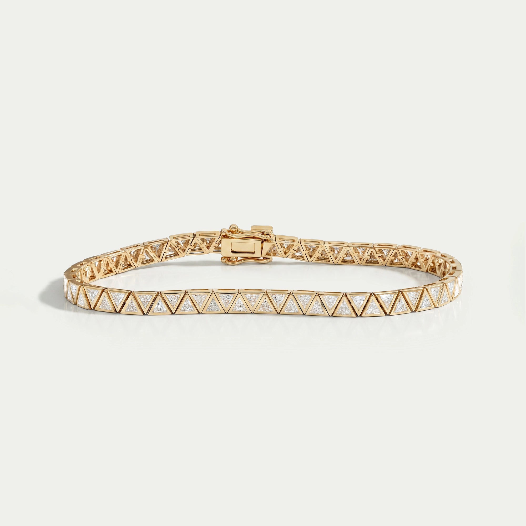 Triangle Cut Bezel Set Tennis Bracelet 