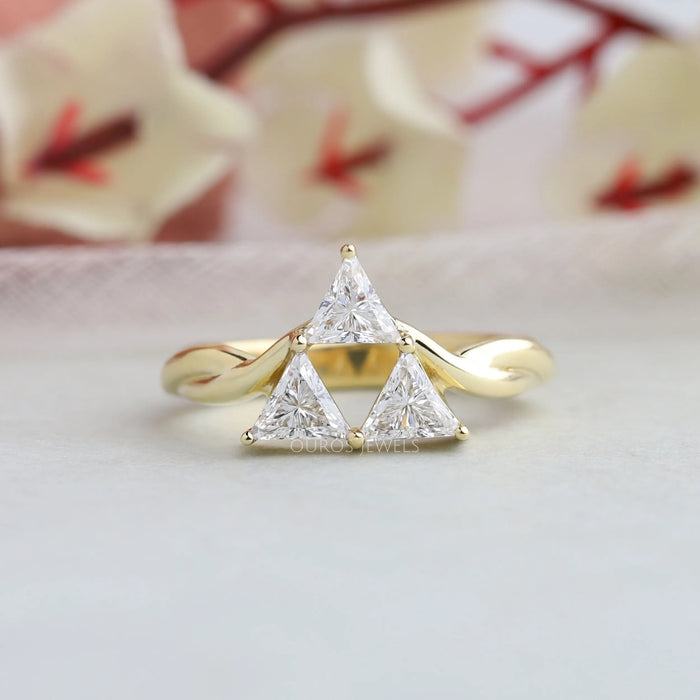 3 Stone Triangle Diamond Anniversary Ring