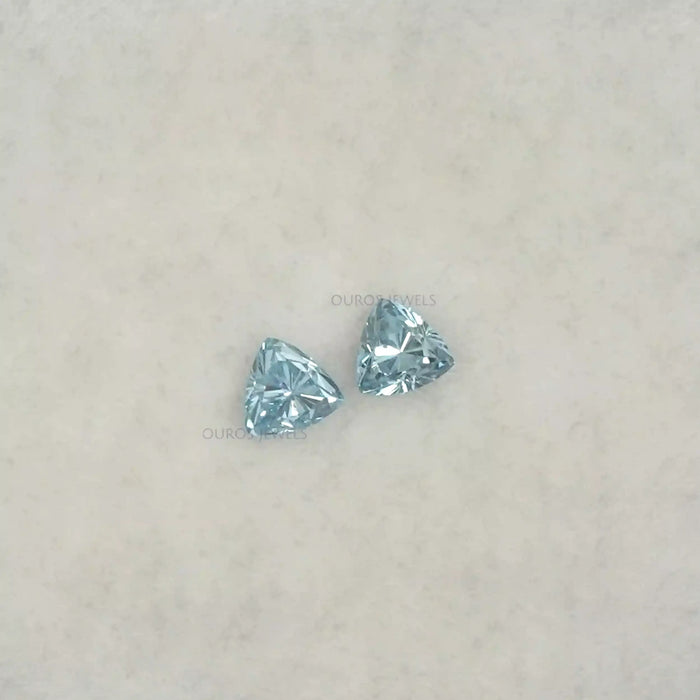 Pair of Blue Trillion Cut Loose Diamonds