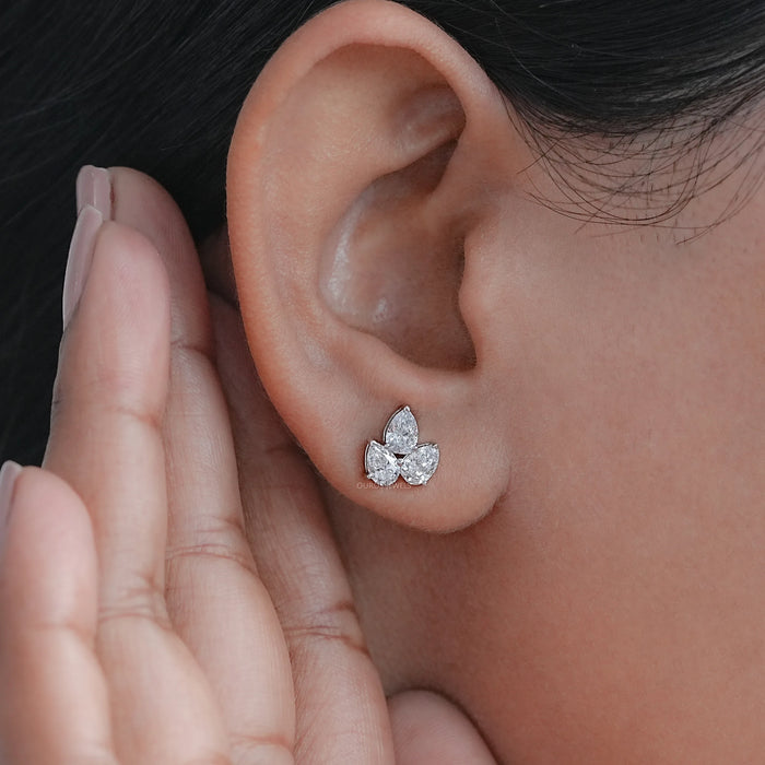 Three Pear Lab Grown Diamond Mini Studs