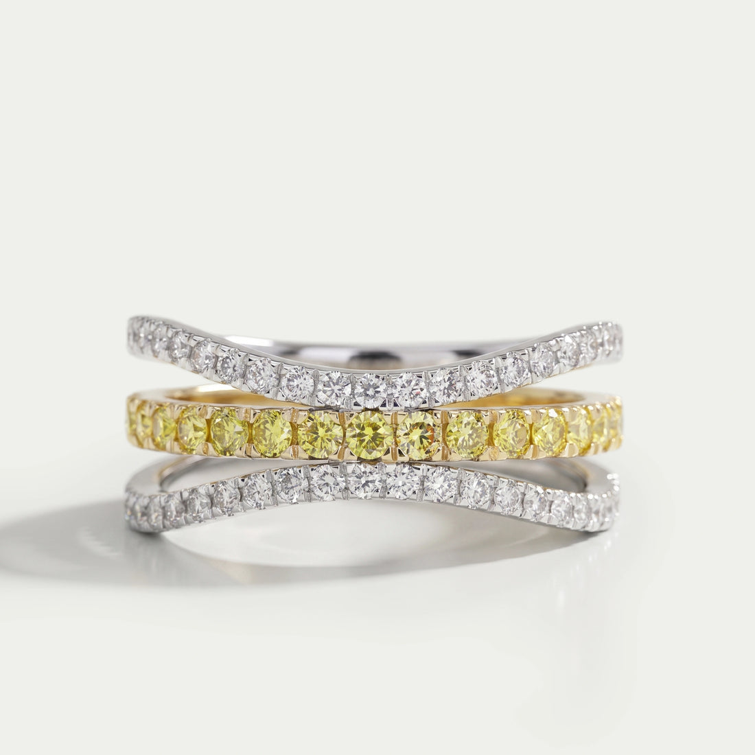 Cluster Round Triple Shank Diamond Party Wear Ring