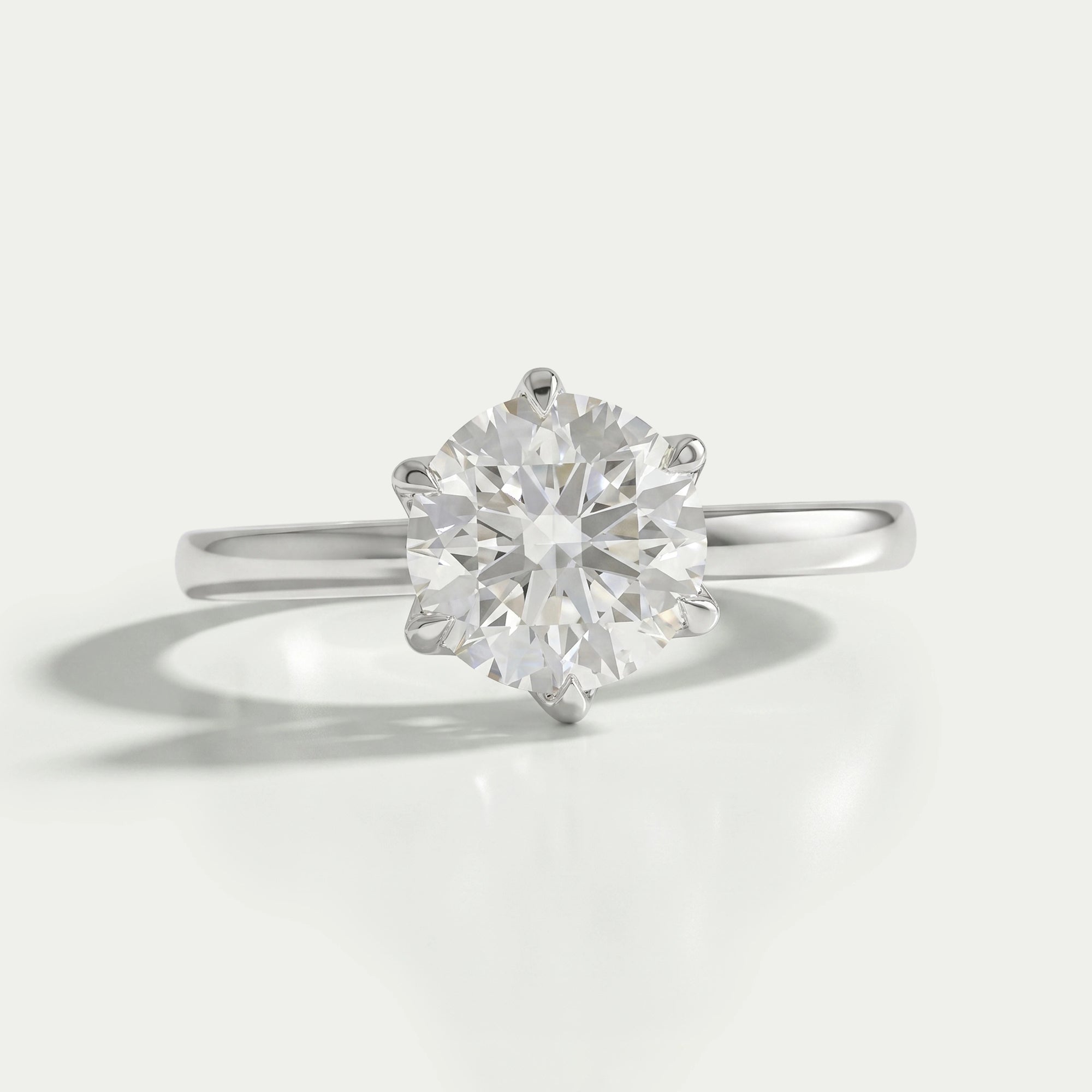 Lab Diamond Tulip Round Solitaire Ring Ring