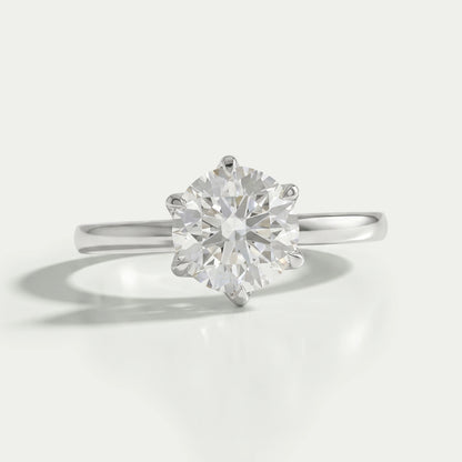 Lab Diamond Tulip Round Solitaire Ring Ring