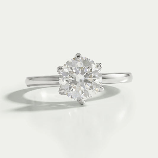 Lab Diamond Tulip Round Solitaire Ring Ring