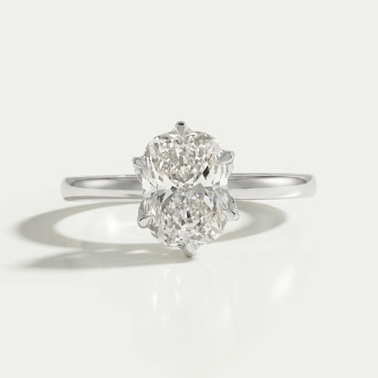 Tulip Set Cushion Cut Lab Diamond Engagement Ring Ring