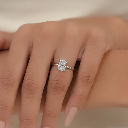 Radiant Lab Diamond Tulip Basket Solitaire Ring
