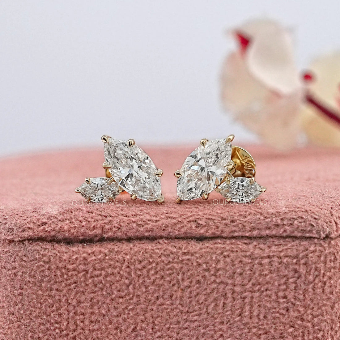 Twin Marquise Lab Diamond Stud Earrings Earrings