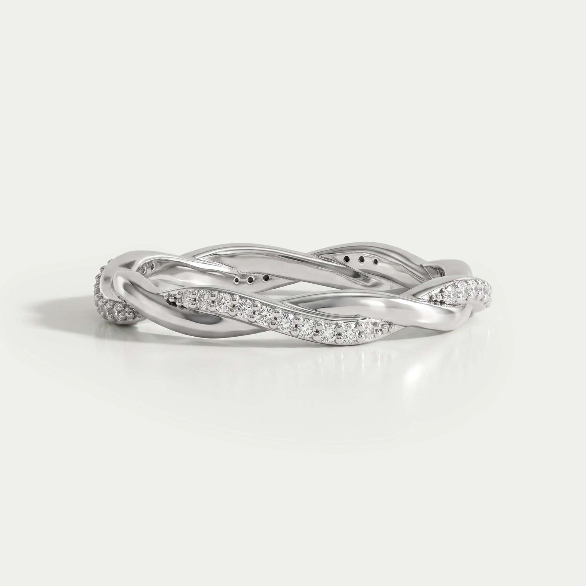 Twisted Infinity Round Diamond Eternity Band Ring