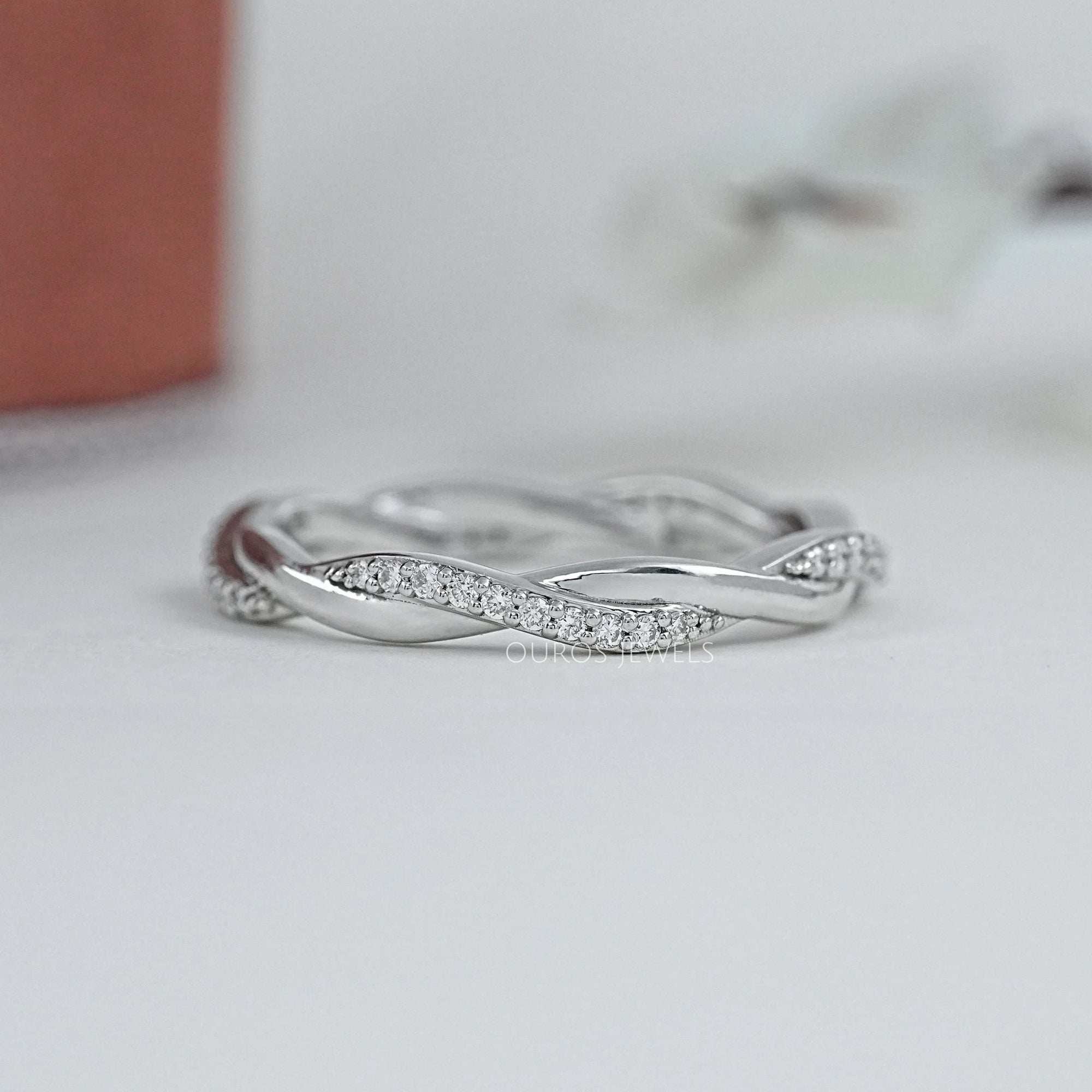 Twisted Infinity Round Diamond Eternity Band Ring