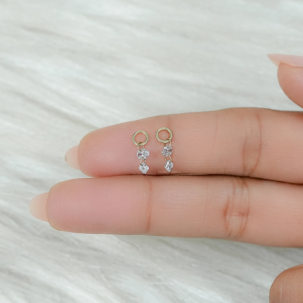 Lab Grown Diamond Drill Charm Earring