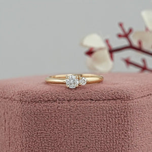 Two Stone Lab Diamond Dainty Ring