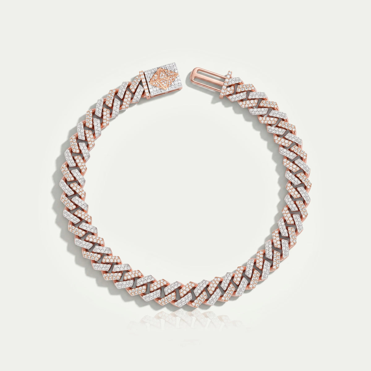 Two Tone Round Cut Miami Cuban Bracelet