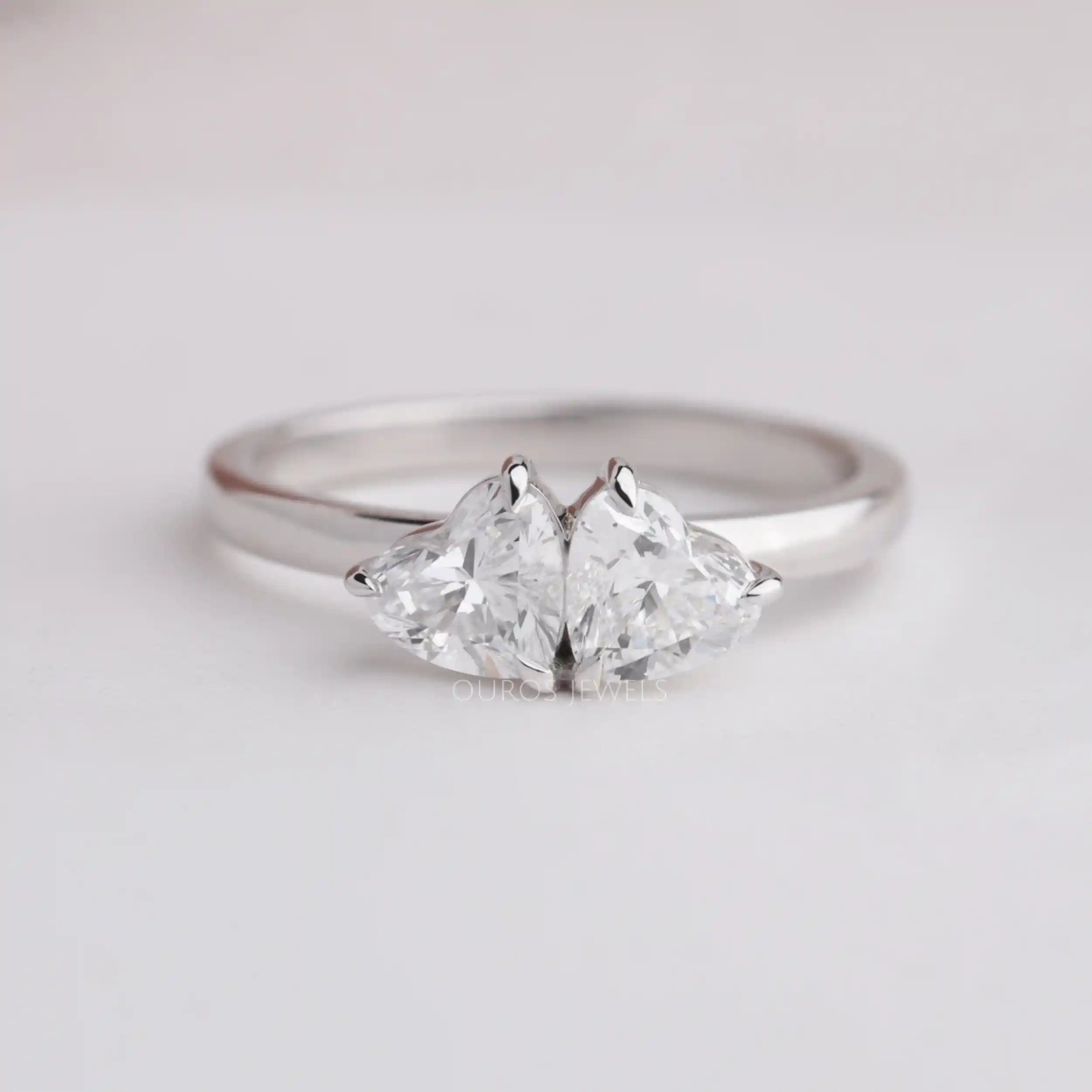 Double Heart Shape Diamond Romantic Ring