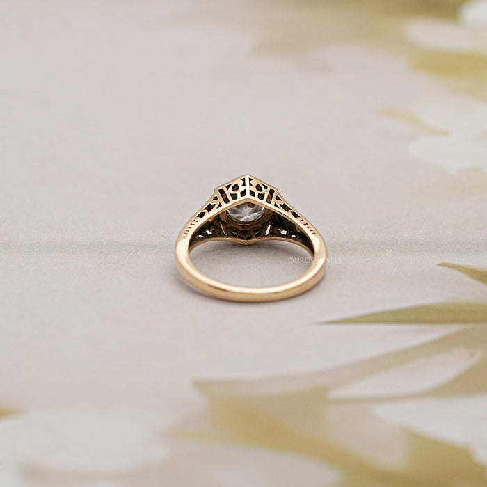 Vintage Old European Round Cut Art Deco Engagement Ring