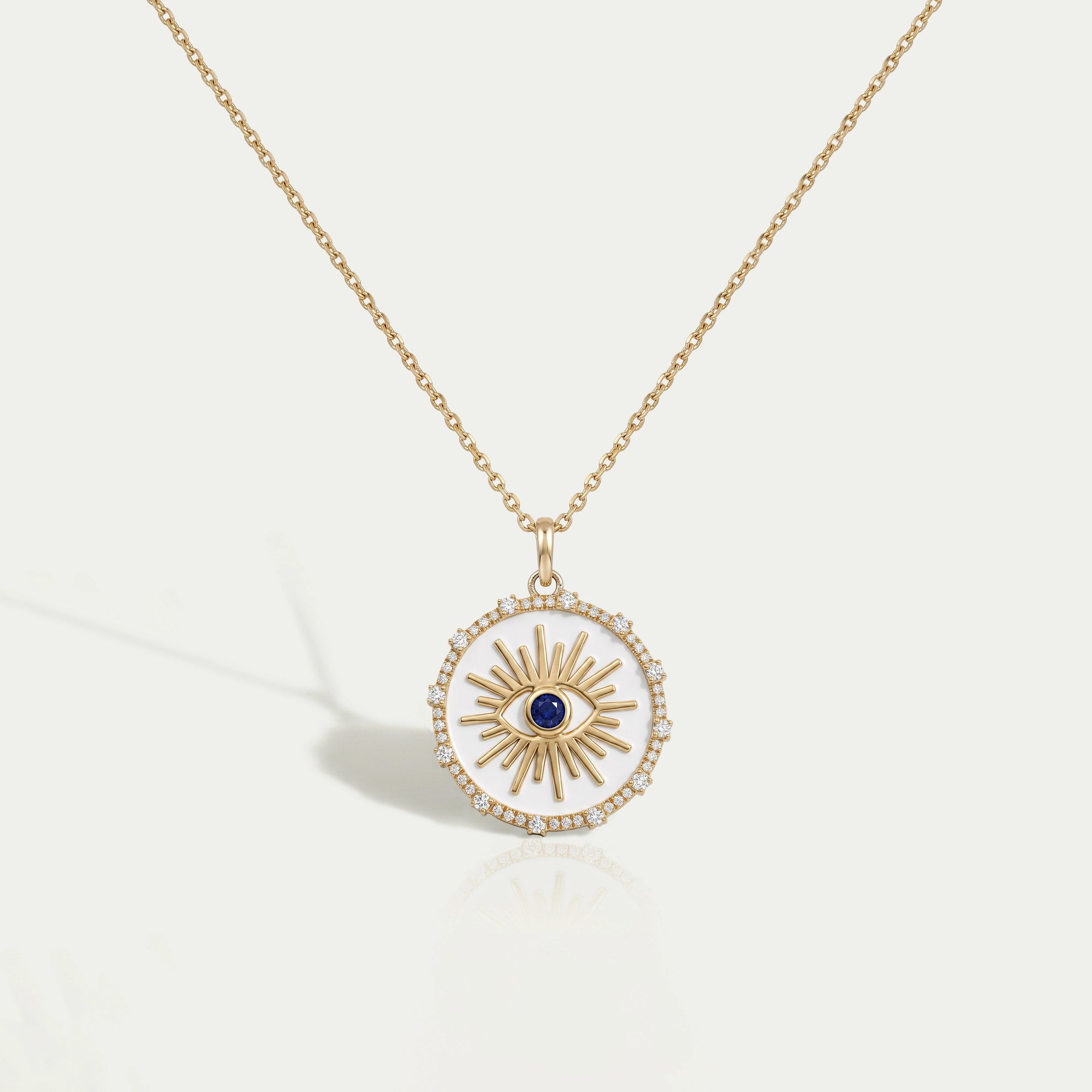 Antique Round Diamond  Evil Eye Pendant