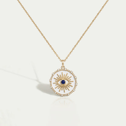 Antique Round Diamond  Evil Eye Pendant