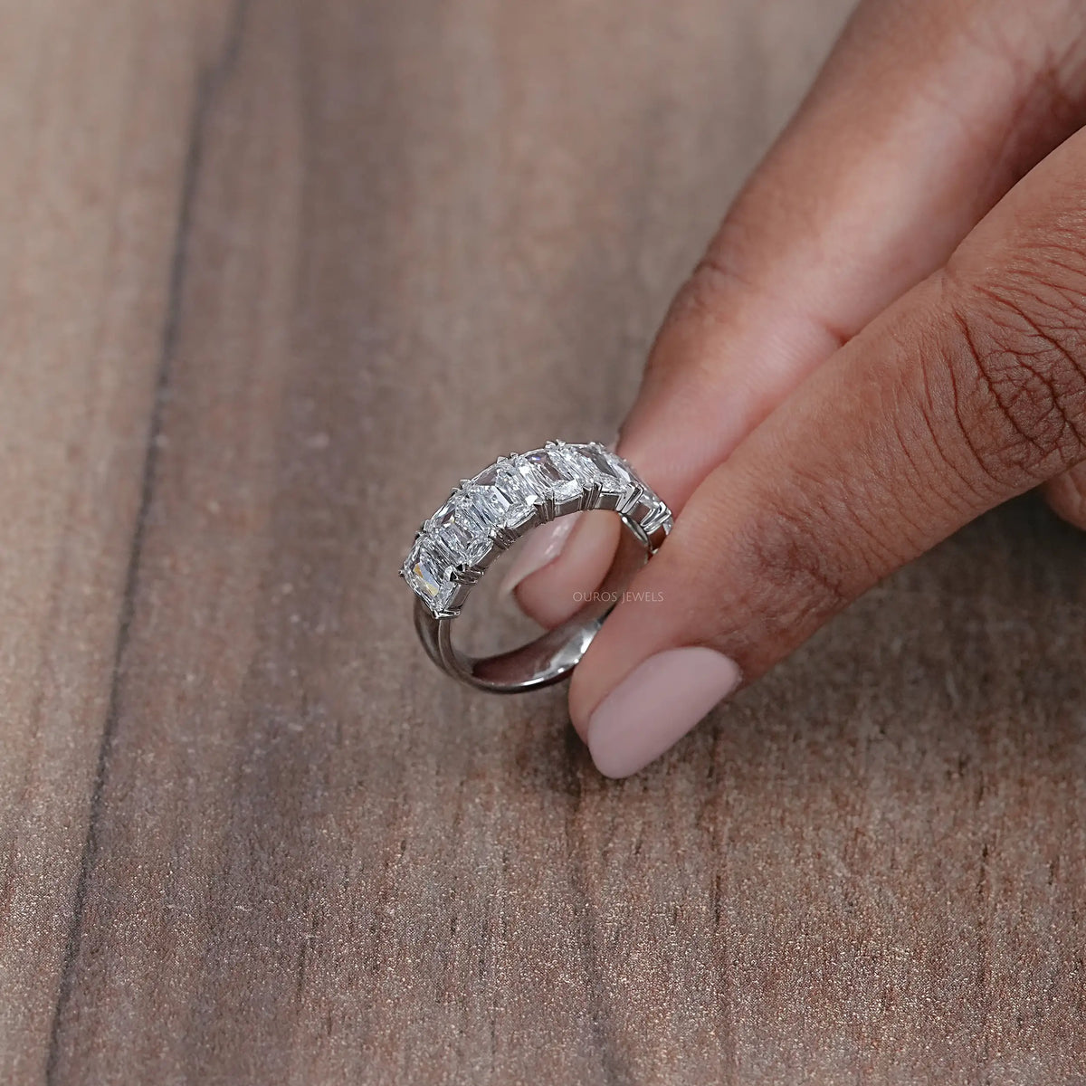 Seven Stone Criss Cut Wedding Band