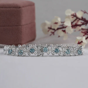 Pear-Shaped Flower Diamond Bracelet