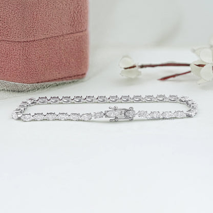 Marquise Cut Lab Diamond White Gold Tennis Bracelet Bracelet