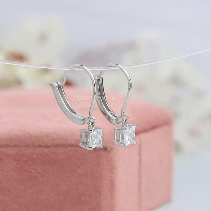 Princess Cut Diamond Drop and Dangle Earrings