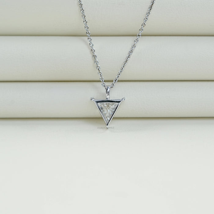 Triangle Cut Lab Diamond Solitaire Pendant