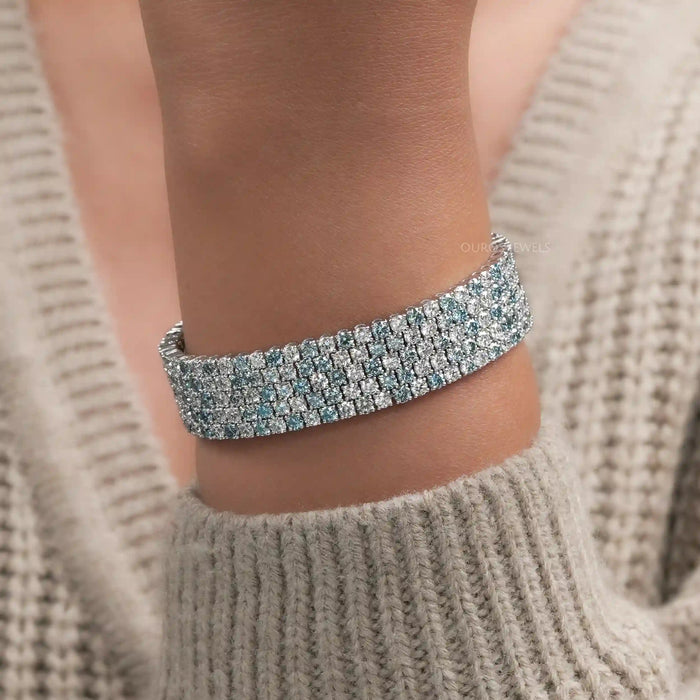 Blue Topaz Multi-Row Statement Bracelet