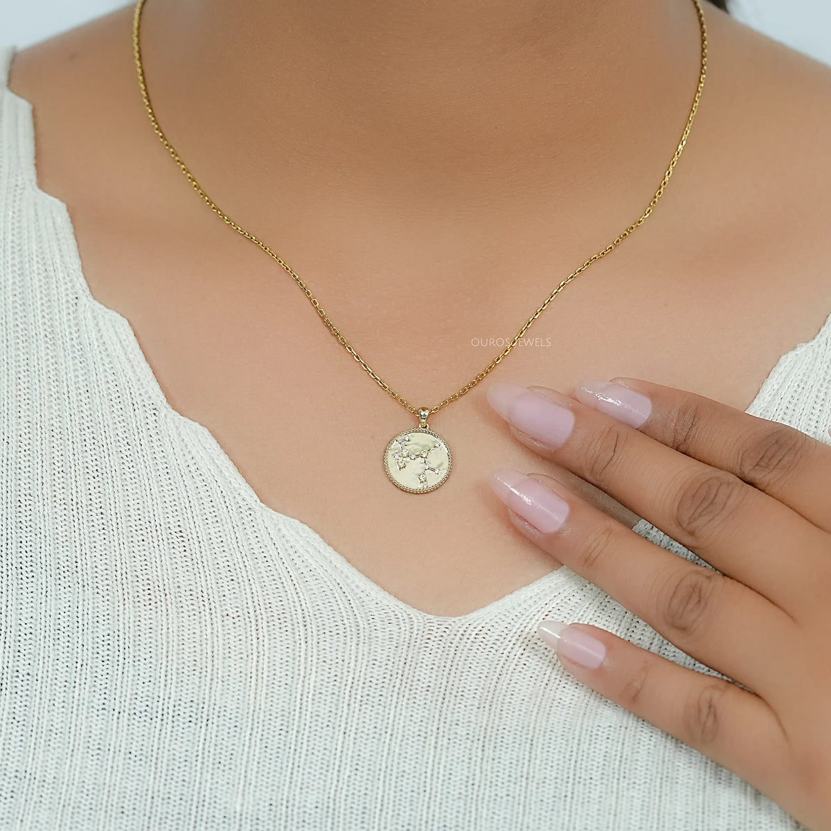 Sagittarius Sign Zodiac Yellow Gemstone Pendant Necklaces