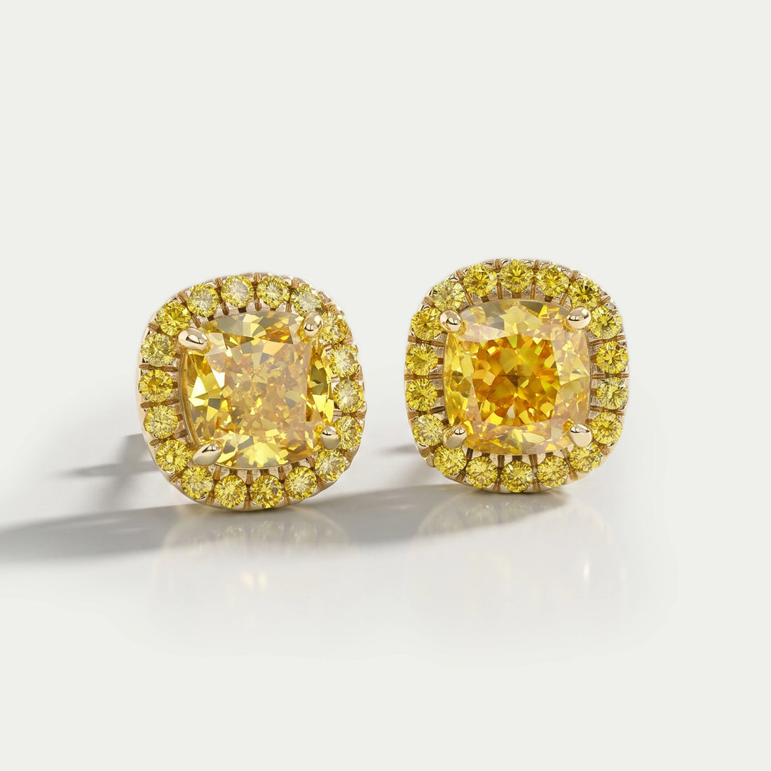 Yellow Cushion Diamond Lab Grown Earrings Earring