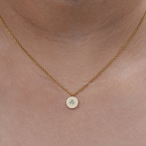 Round Diamond Star Oval Disc Pendant