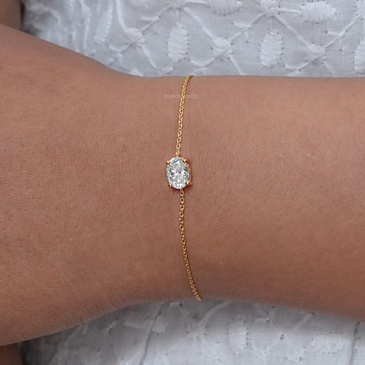 Oval Cut Solitaire Lab Diamond Bracelet