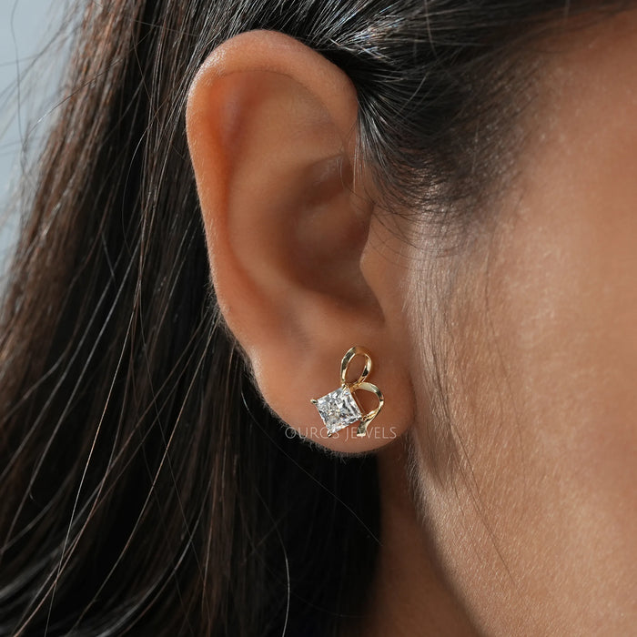 princess diamond stud earring