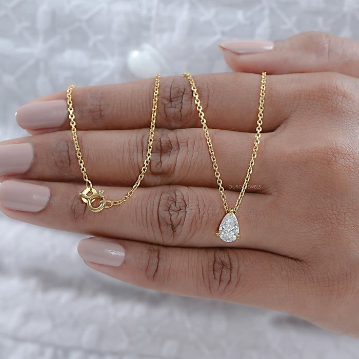Pear Cut Lab Grown Diamond Pendant