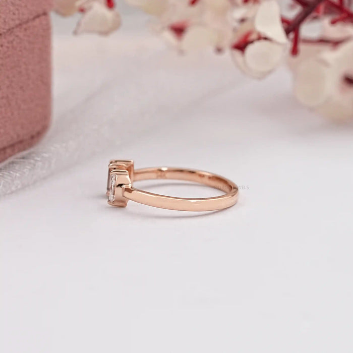 Champagne Emerald Cut Diamond Open Cuff Ring