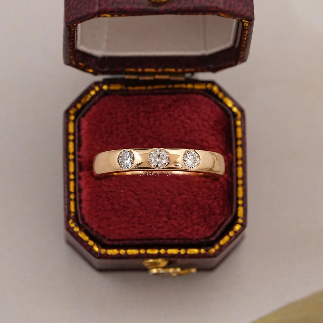Gypsy Set Diamond Wedding Band Ring