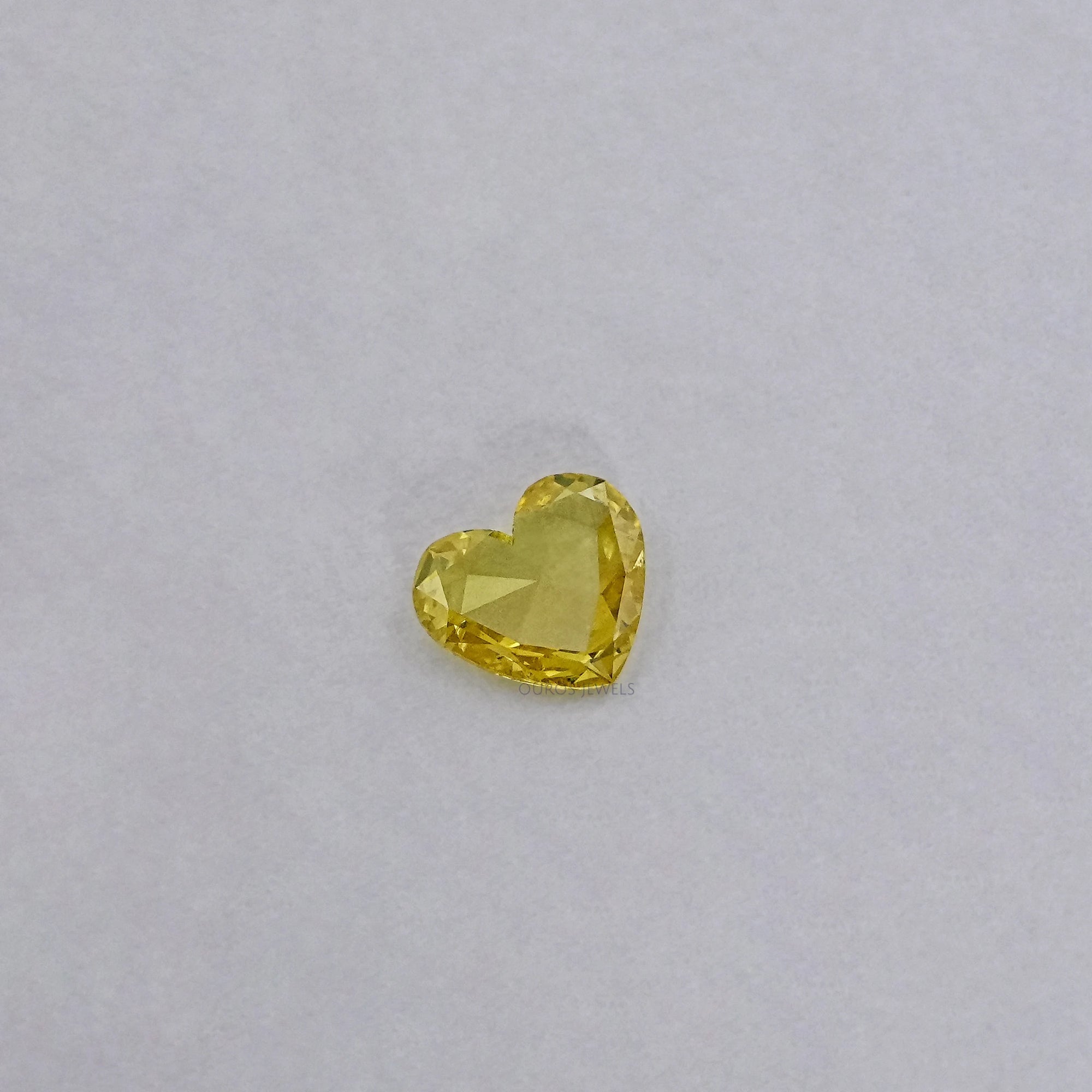 Yellow Heart Rose Cut Lab Grown Diamond